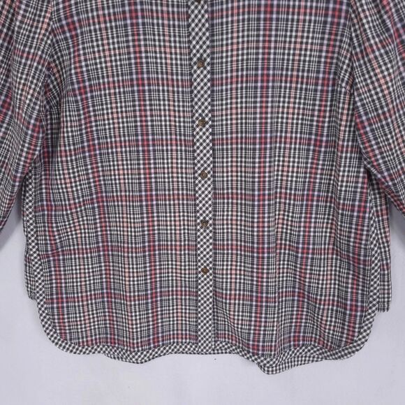 J. Jill Button Down Shirt Top Blouse Tunic Size XL Plaid Check Western NEW - Picture 12 of 16